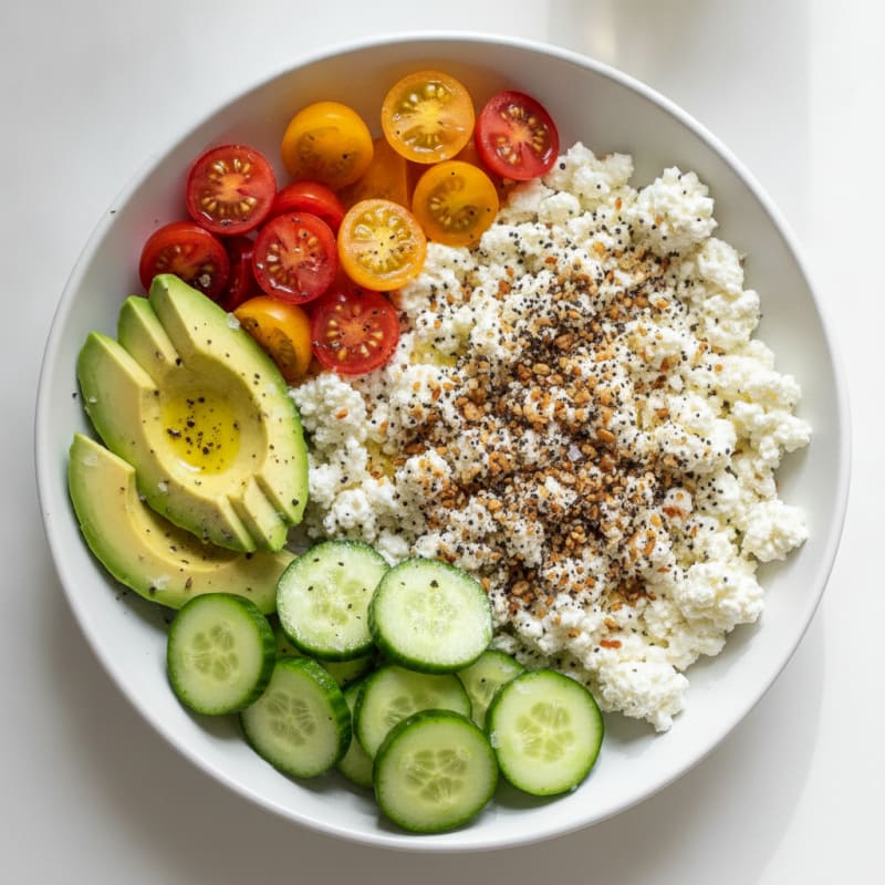 Simple Cottage Cheese with Everything Bagel Seasoning