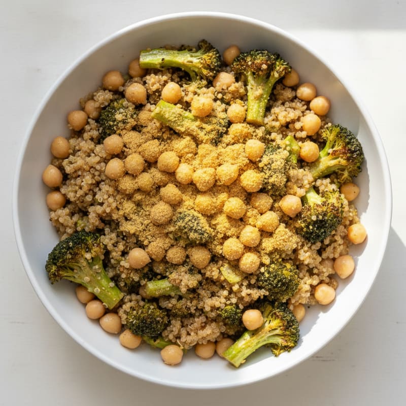 Chickpea and Quinoa Power Bowl with Roasted Broccoli