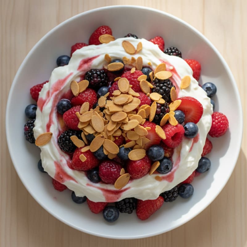 Greek Yogurt Protein Parfait with Mixed Berries