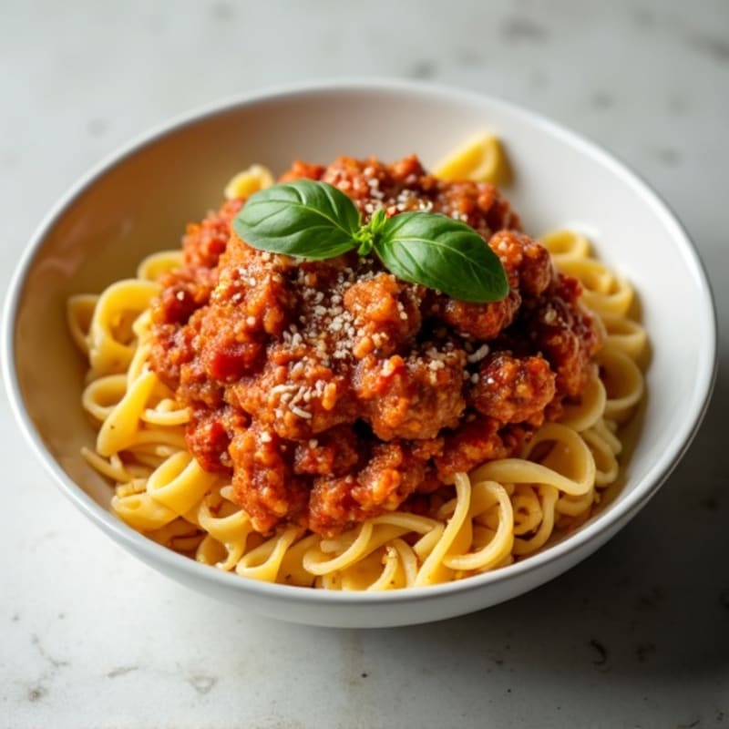 Herb-Seasoned Turkey Bolognese with Protein Pasta