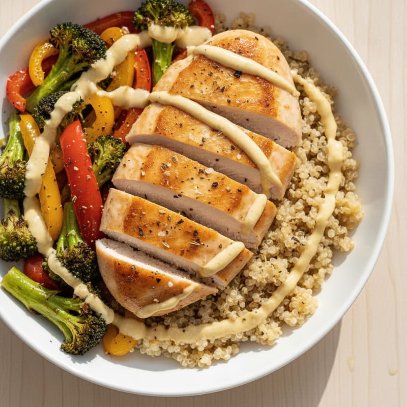 Chicken and Roasted Vegetable Protein Bowl