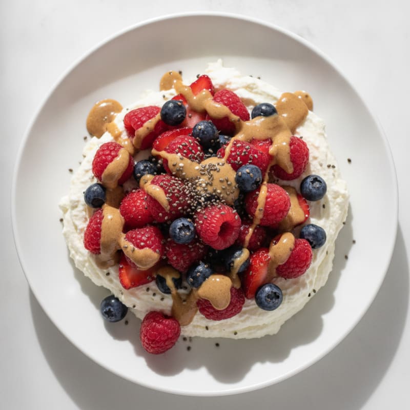 Silky Greek Yogurt Protein Mousse with Mixed Berries