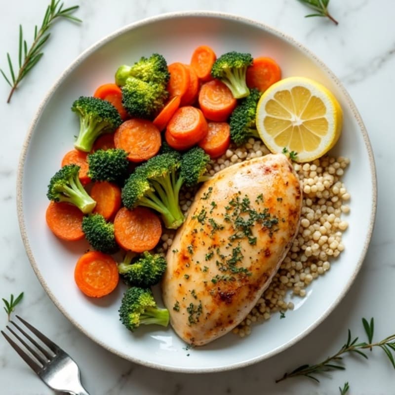 Lemon Herb Roasted Chicken with Crispy Roasted Vegetables