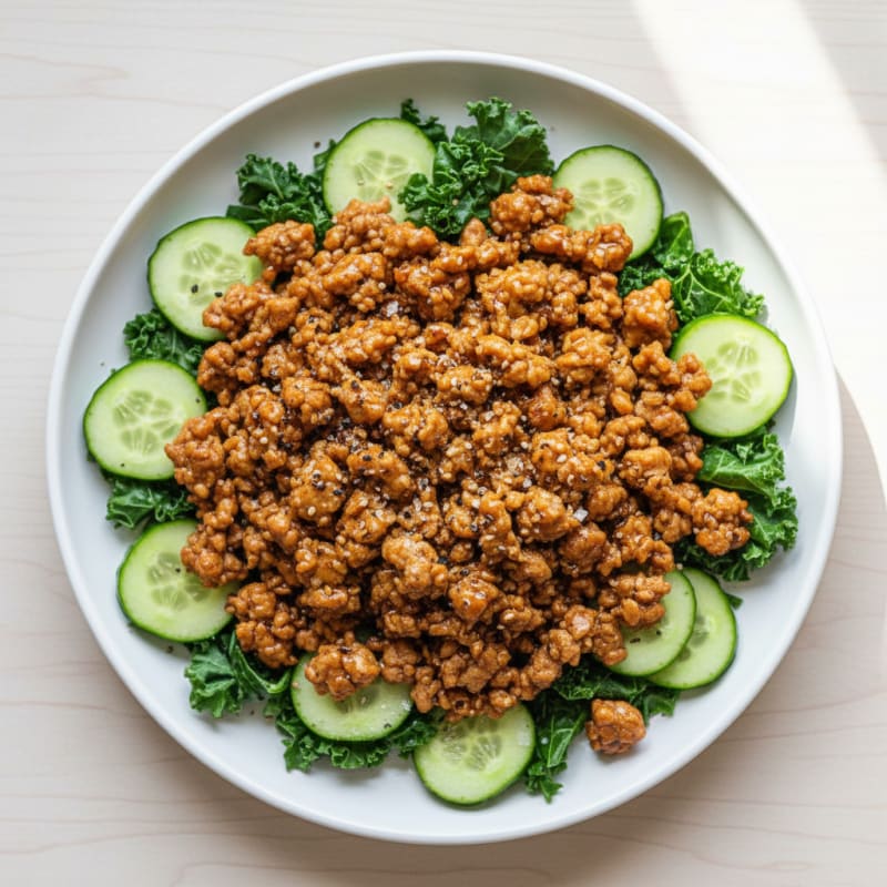 Crispy Soy-Glazed Turkey with Kale and Cucumber