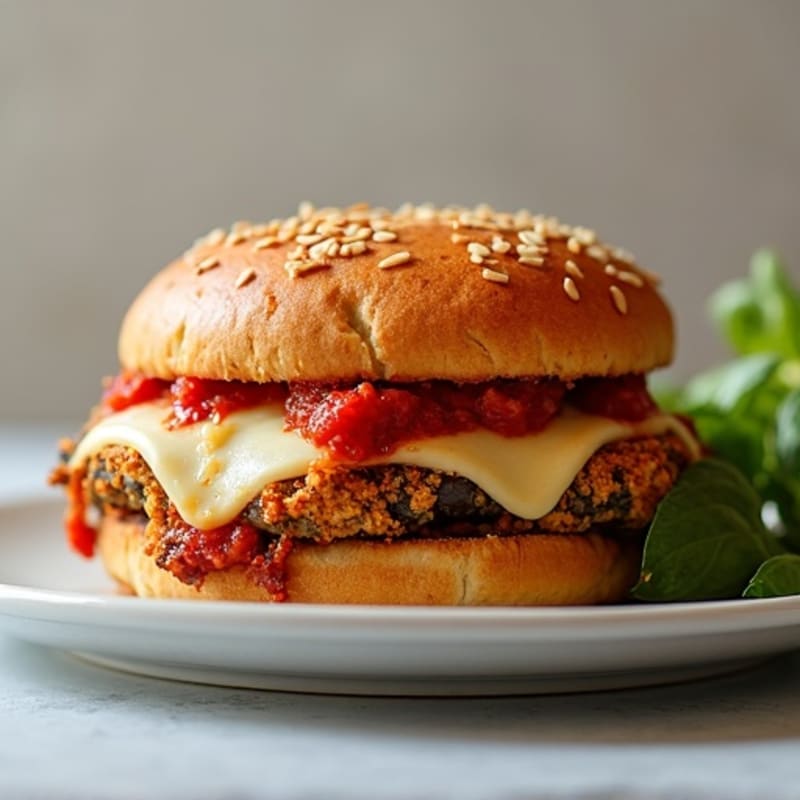 Crispy Baked Eggplant Parmesan Sandwich