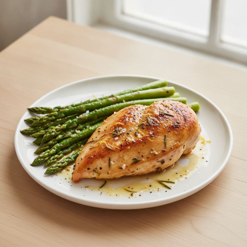 Lemon-Herb Roasted Chicken with Asparagus