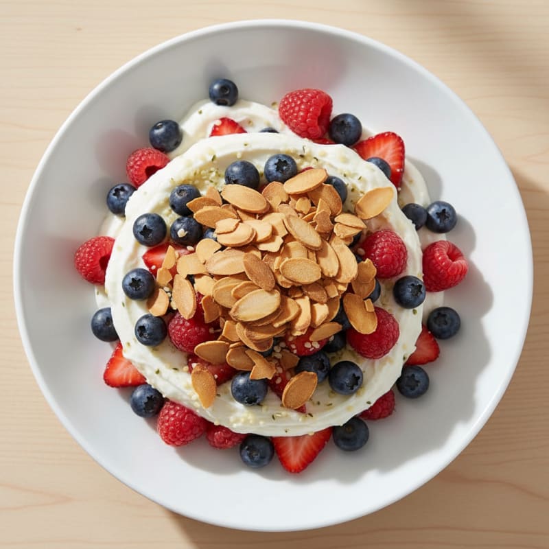 Greek Yogurt Protein Parfait with Mixed Berries