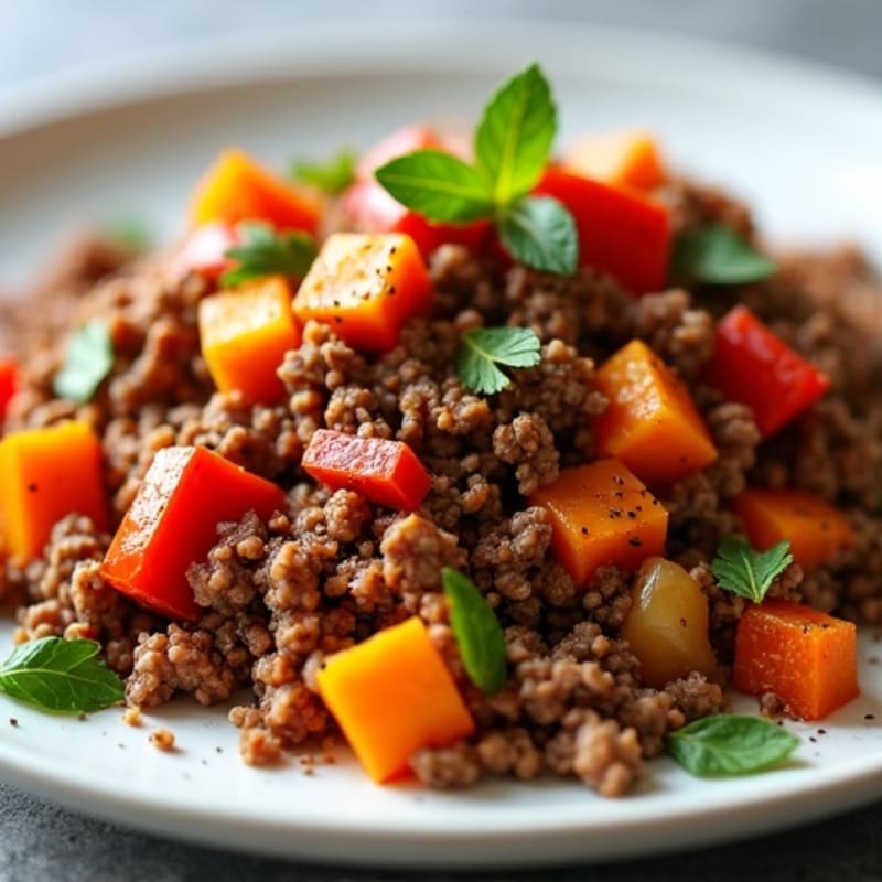 Hearty Ground Beef and Sweet Potato Hash