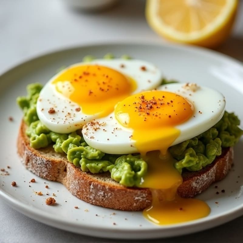 Smashed Avocado Toast with Soft-Boiled Eggs and Everything Seasoning