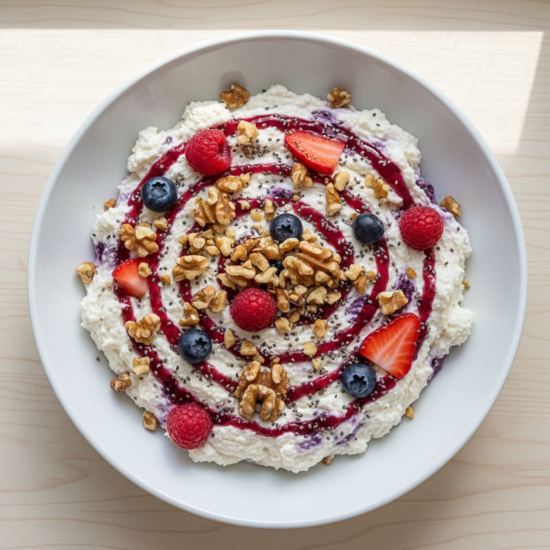 Silky Greek Yogurt Protein Mousse with Mixed Berries