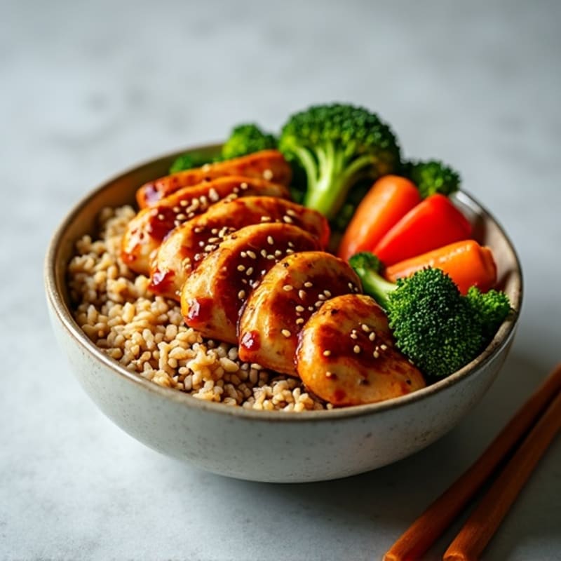 Sticky Ginger-Garlic Teriyaki Chicken Bowl