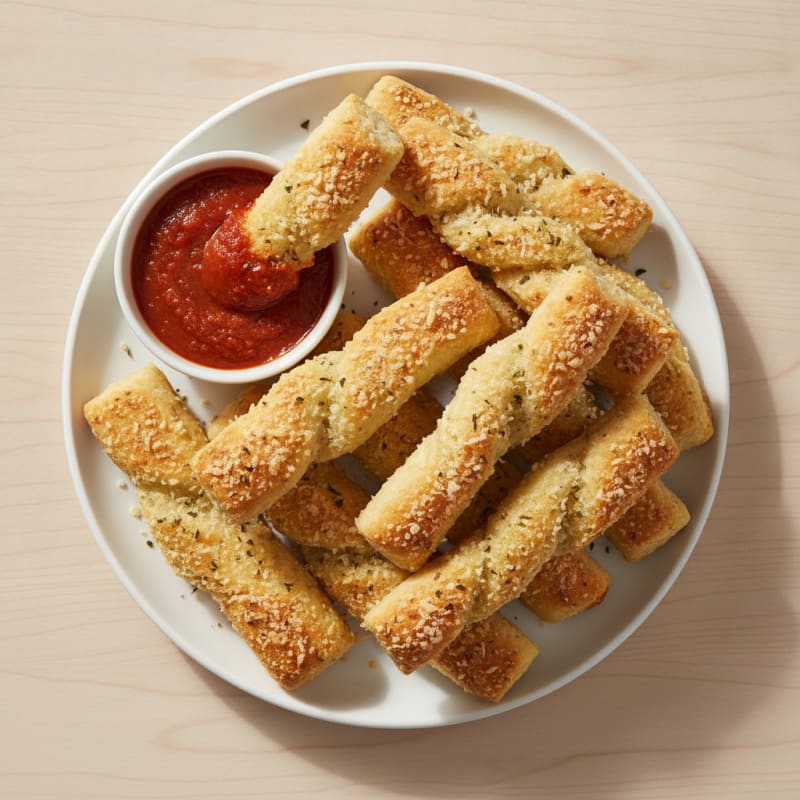 Garlic Parmesan Breadsticks with Marinara