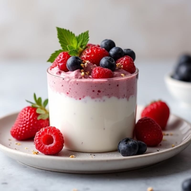 Greek Yogurt Protein Mousse with Berries