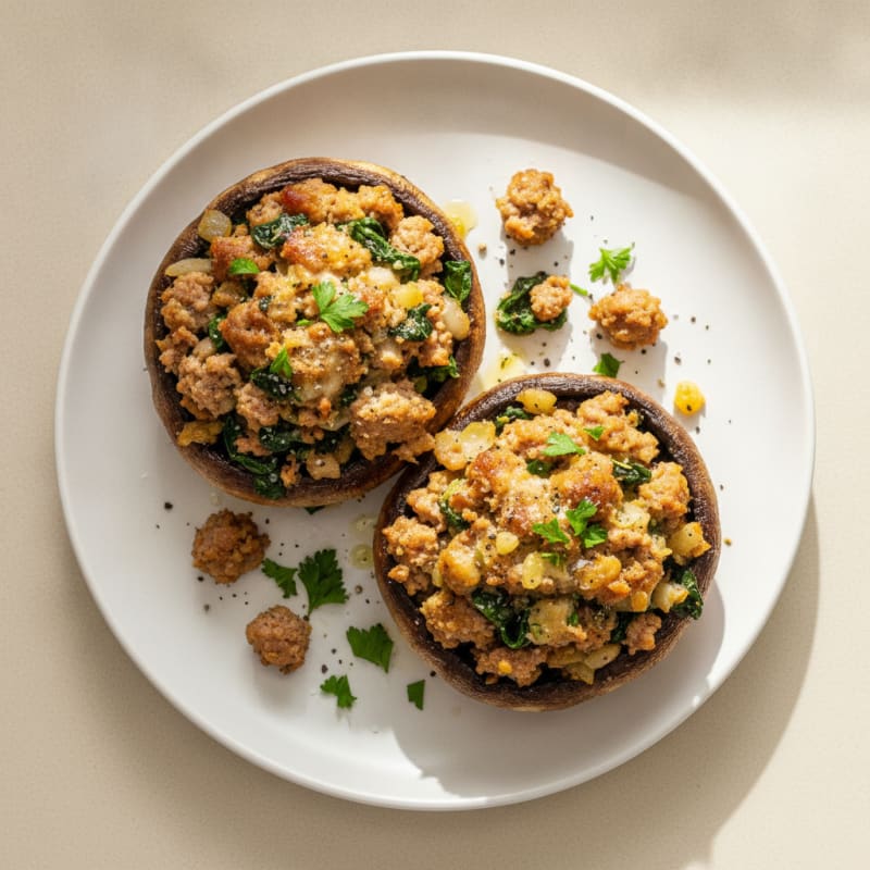 Sausage and Herb Stuffed Portobello Mushrooms
