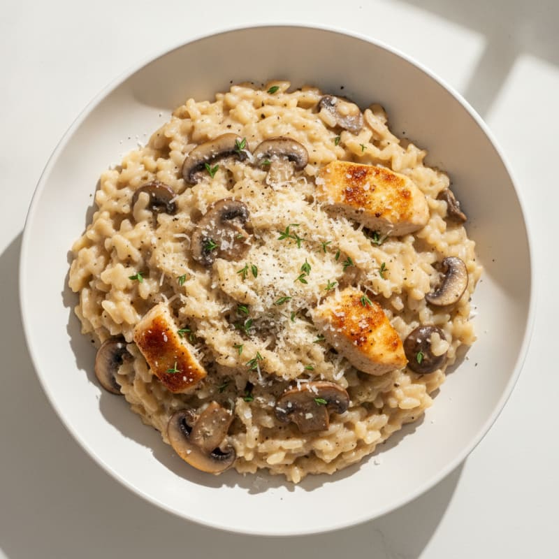 Creamy Mushroom Risotto with Parmesan