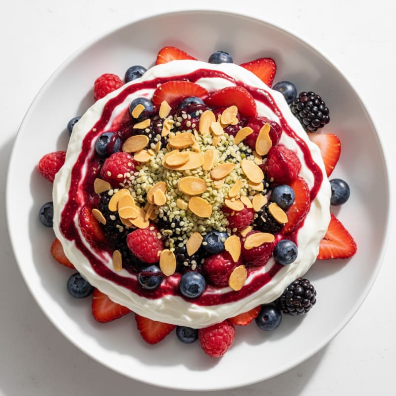Greek Yogurt Protein Parfait with Mixed Berries