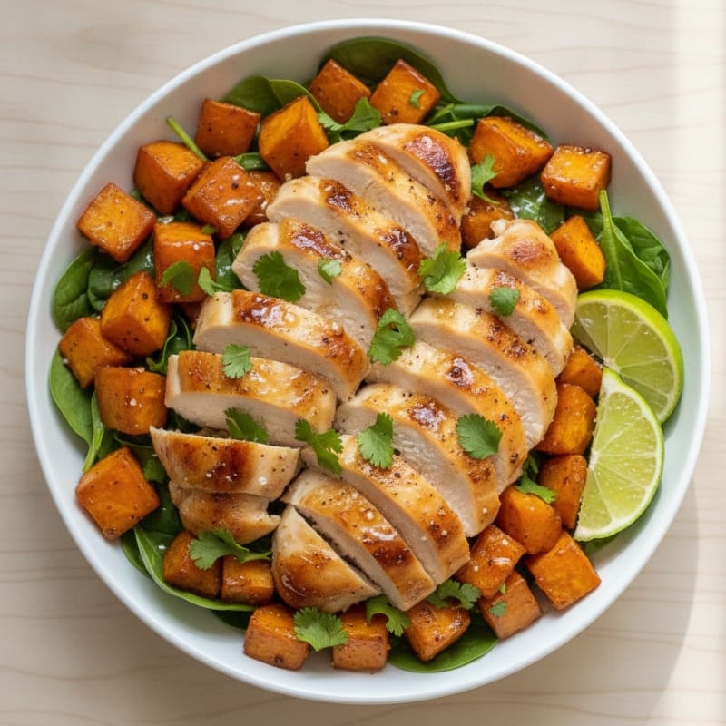 Honey-Lime Roasted Chicken and Sweet Potato Bowl