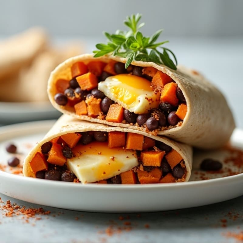 Protein-Packed Sweet Potato Black Bean Breakfast Burrito