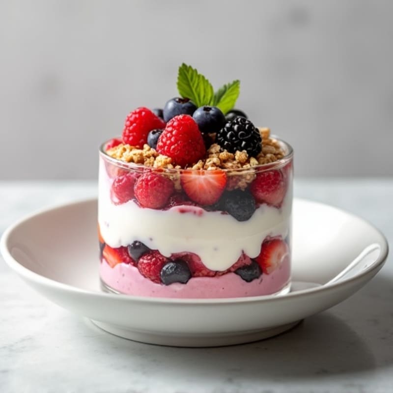 Greek Yogurt Protein Parfait with Mixed Berries