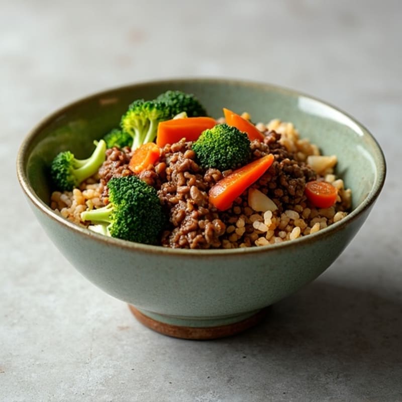 Ginger-Garlic Beef and Broccoli Rice Bowl