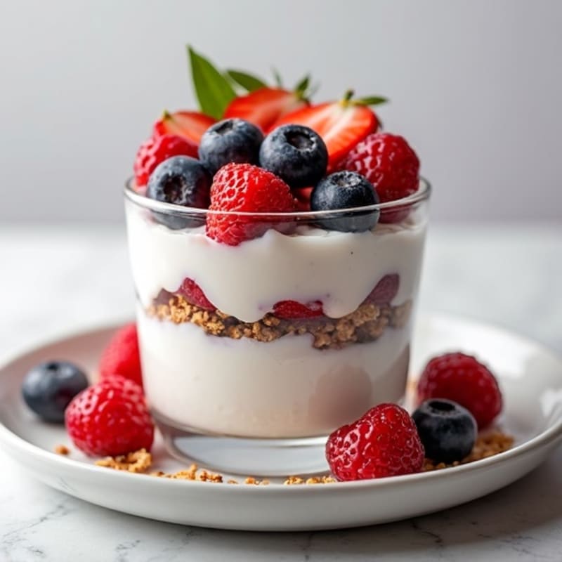 Silky Greek Yogurt Protein Parfait with Mixed Berries