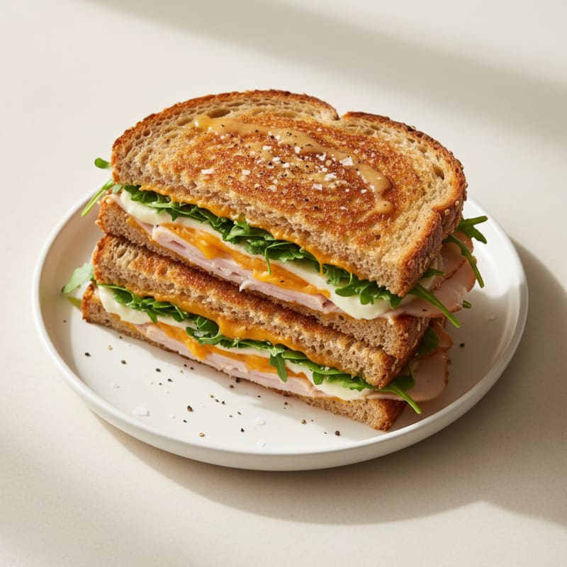 Golden Triple-Decker Grilled Cheese