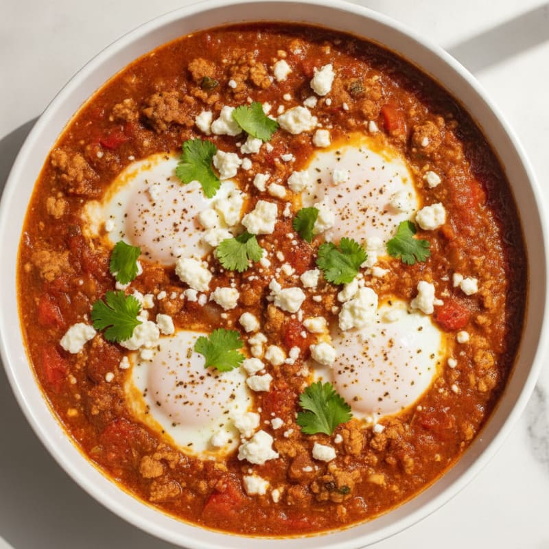 High-Protein Shakshuka with Feta and Herbs