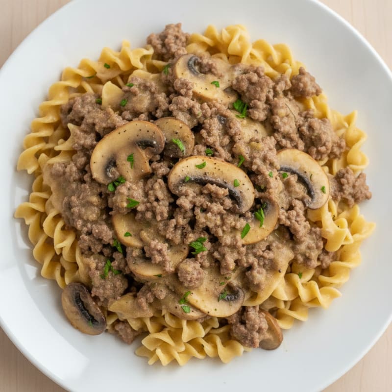 Classic Beef Stroganoff with Egg Noodles