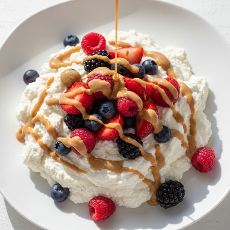 Silky Greek Yogurt Protein Mousse with Mixed Berries