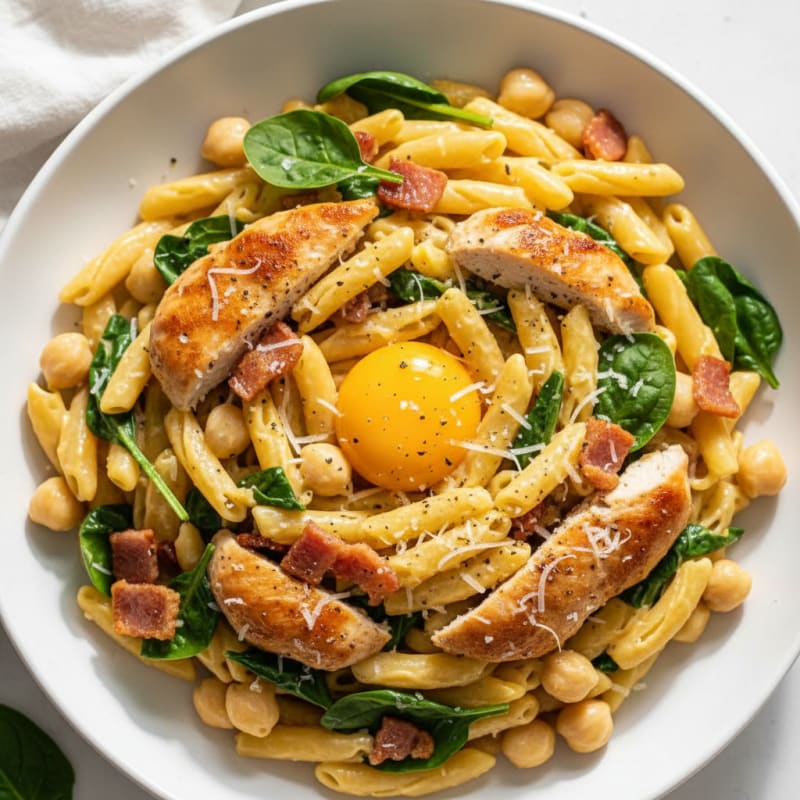 Creamy Pancetta Carbonara with Silky Egg Yolk