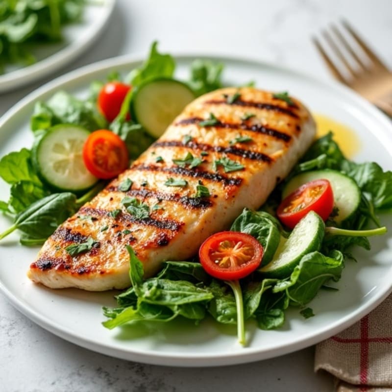 Grilled Lemon-Garlic Chicken Breast with Arugula Salad