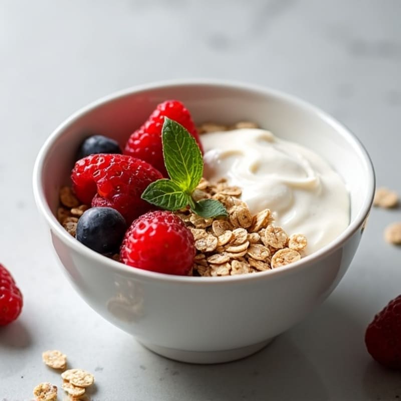 Creamy Protein Greek Yogurt with Fresh Berries and Hearty Oats
