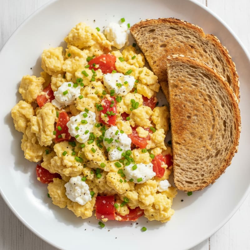Bell Pepper and Cottage Cheese Scramble