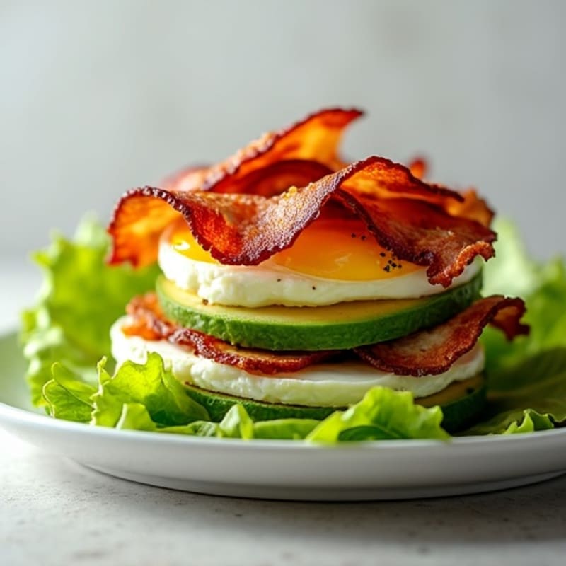 Crispy Turkey Bacon and Avocado Lettuce Stack