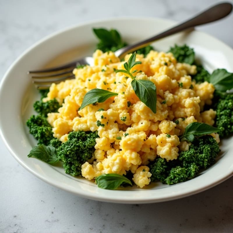 Fluffy Cottage Cheese and Egg Scramble with Fresh Herbs