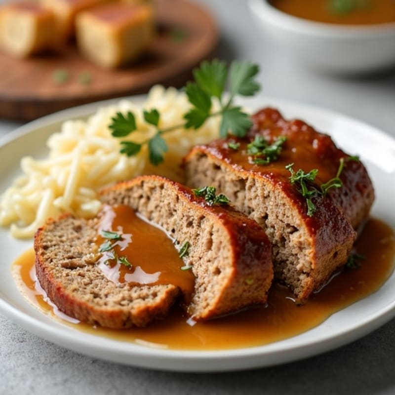 Healthy Lean Meatloaf with Savory Gravy