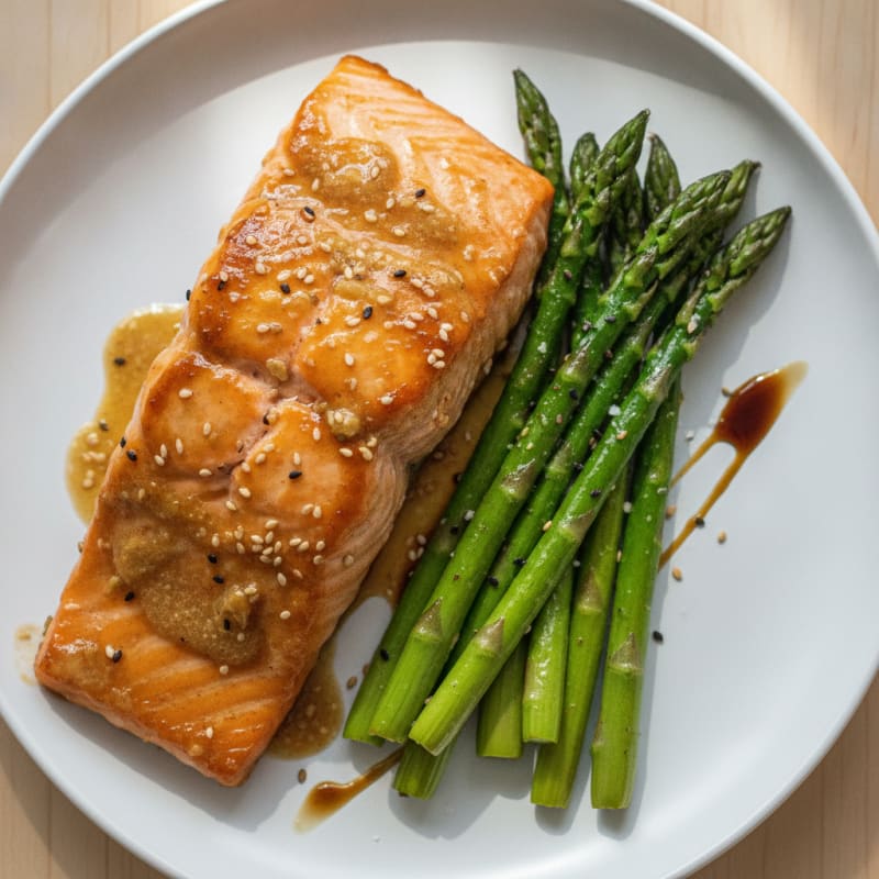 Teriyaki Glazed Salmon with Roasted Asparagus