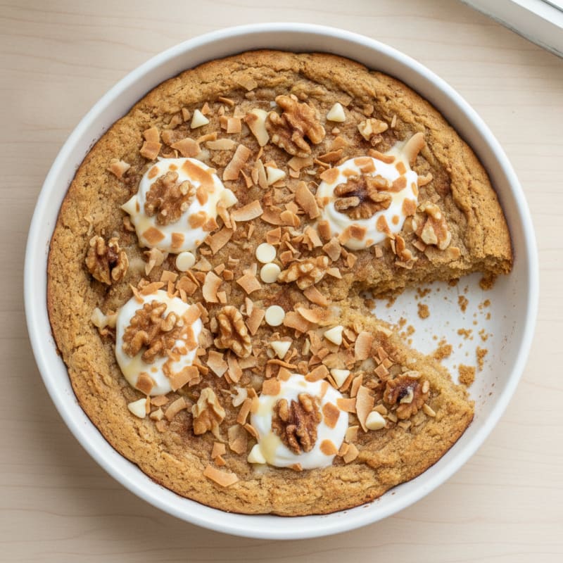 Toasted Walnut Coconut Protein Skillet Cookie