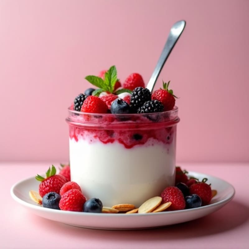 Greek Yogurt Protein Parfait with Mixed Berries