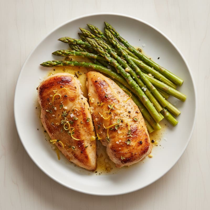 Lemon-Herb Roasted Chicken with Asparagus