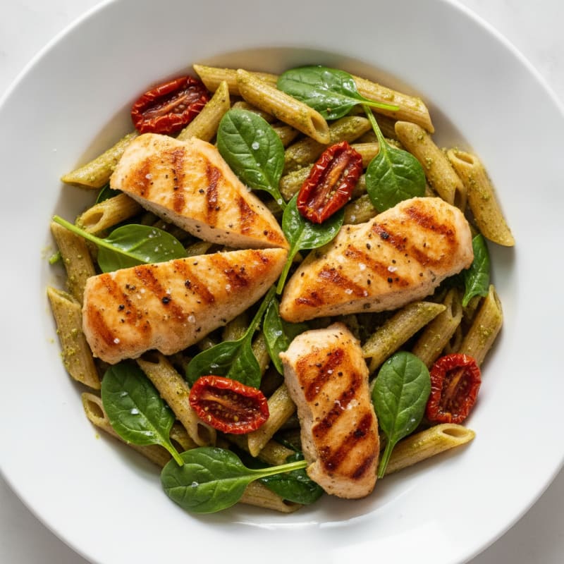 Pesto Chicken with Sundried Tomatoes Pasta