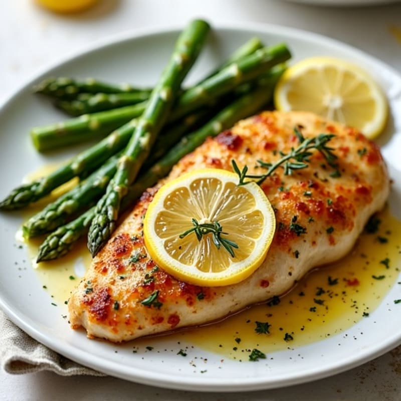 Sheet Pan Crispy Lemon Herb Chicken and Roasted Asparagus
