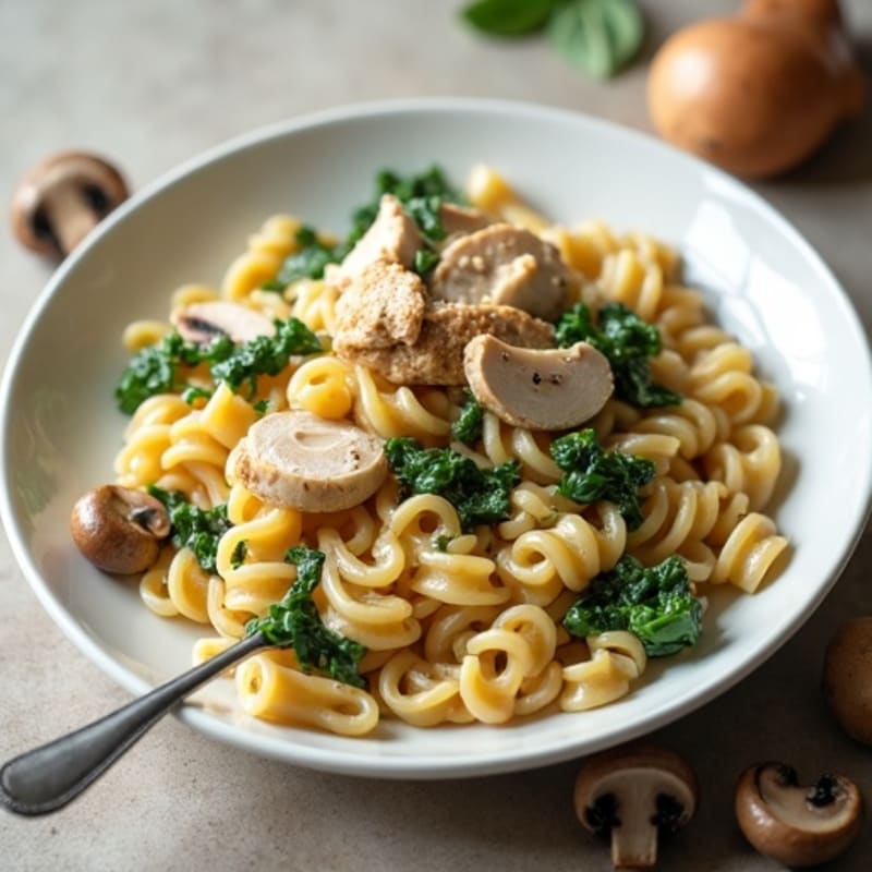 Healthy Creamy Garlic Chicken Pasta