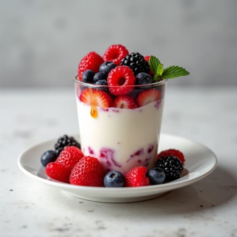 Greek Yogurt Protein Parfait with Mixed Berries