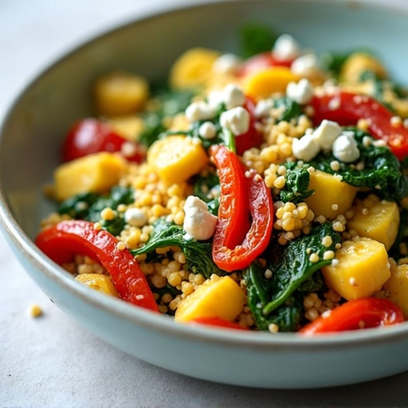 Egg White Scramble with Spinach and Roasted Red Peppers