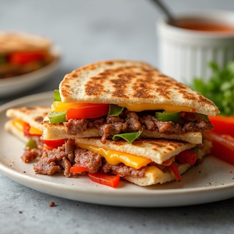 Crispy Lean Steak and Bell Pepper Quesadillas