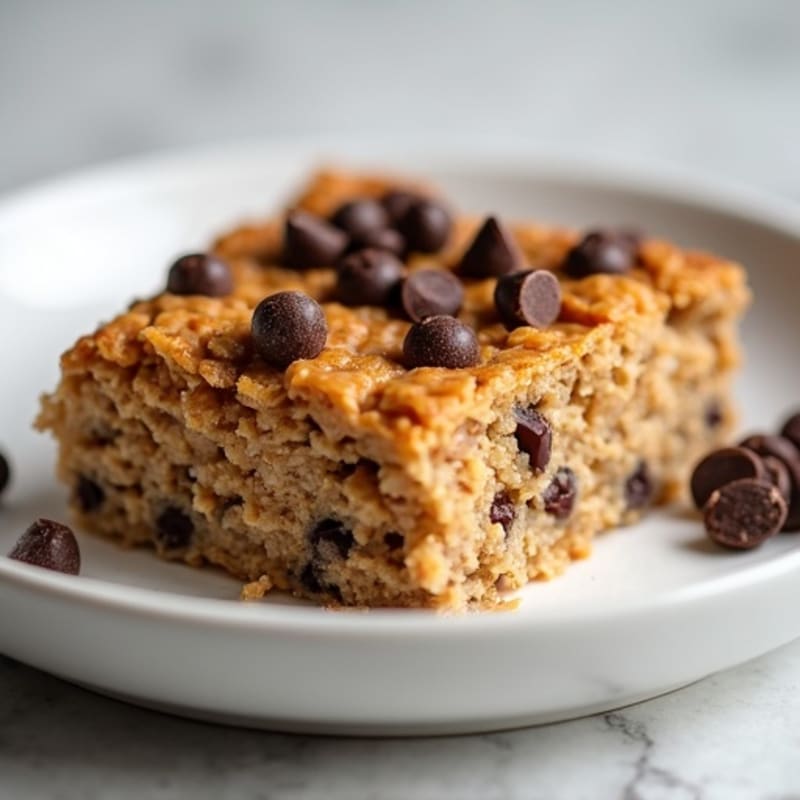 Protein-Packed Warm Chocolate Chip Oatmeal Bake