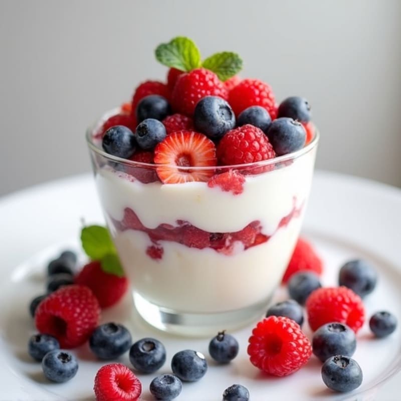 Greek Yogurt Protein Parfait with Mixed Berries