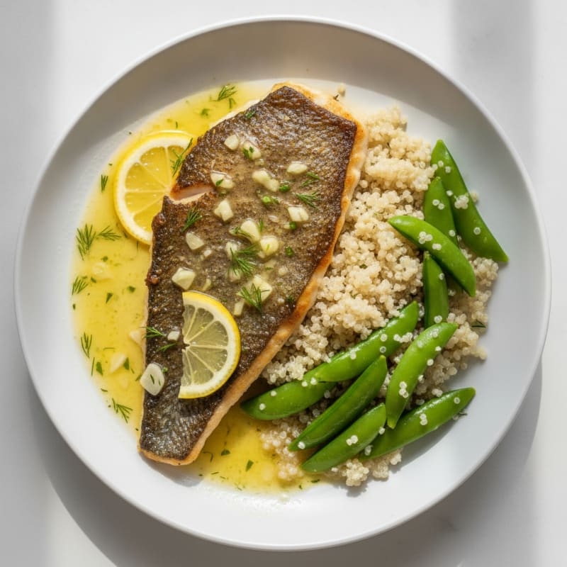Pan-Seared Sea Bass with Lemon-Herb Sauce