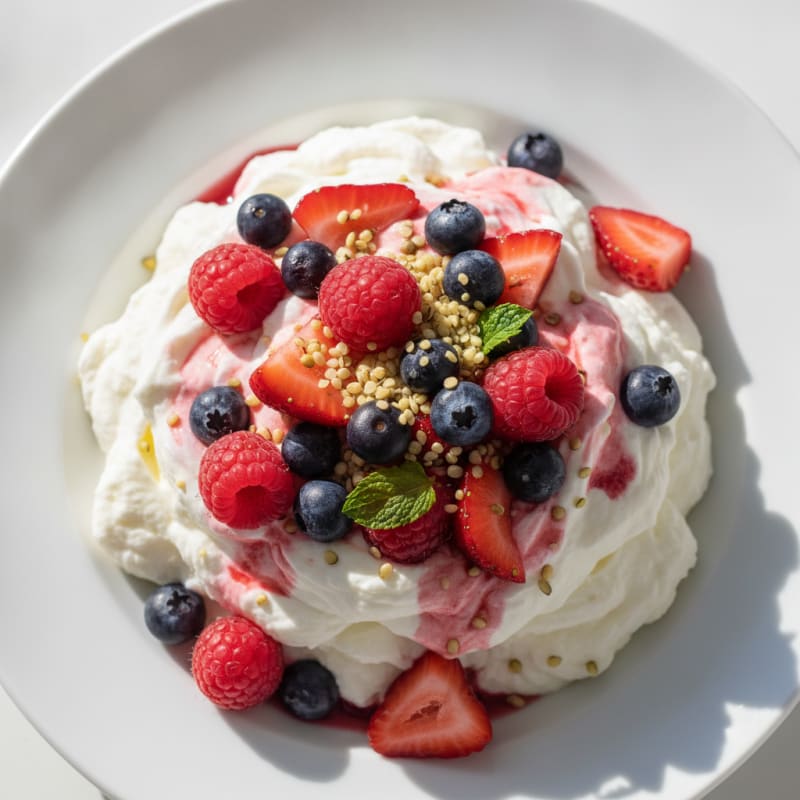 Silky Greek Yogurt Protein Mousse with Berries